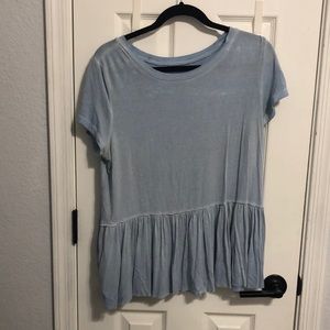 Mossimo Light Blue Peplum Top